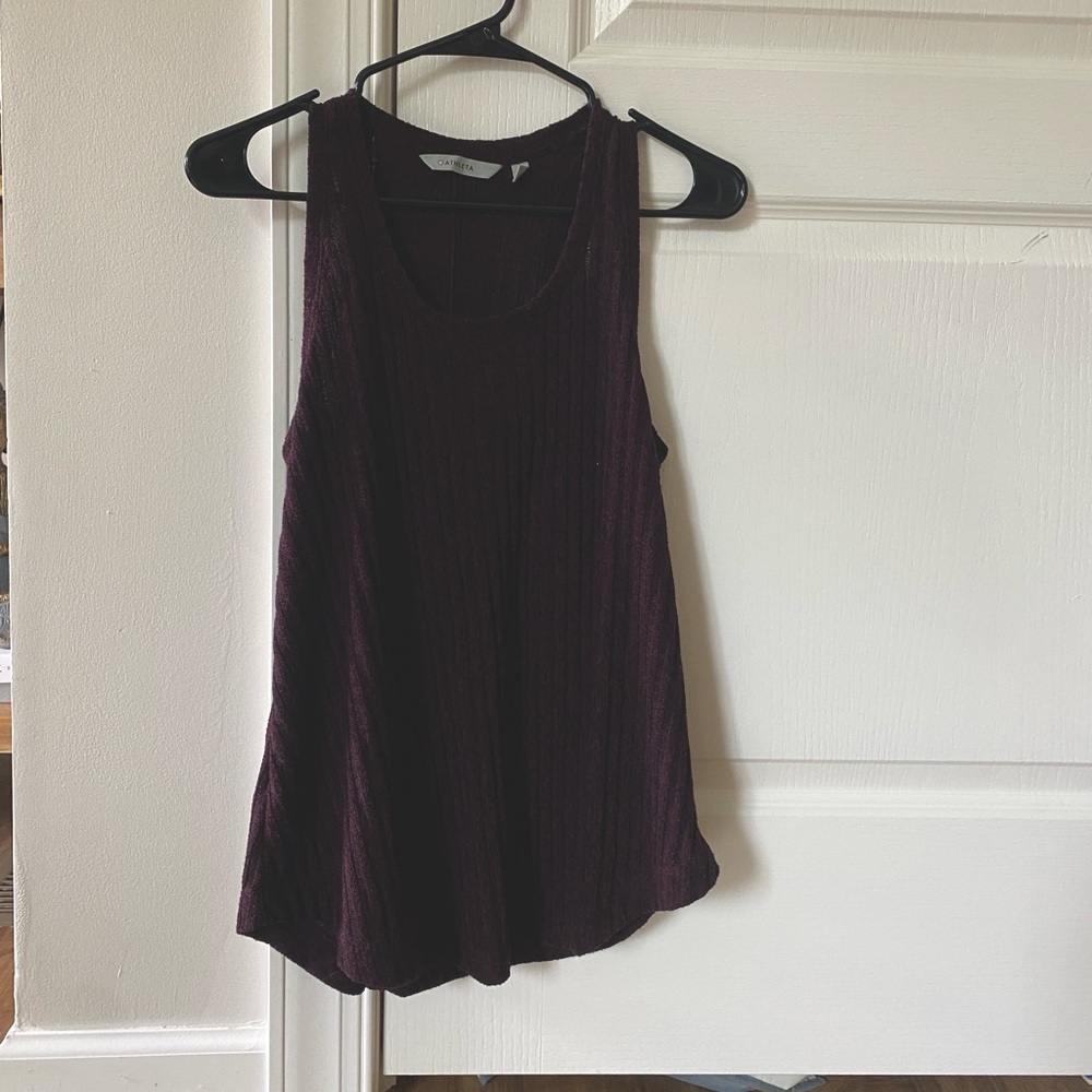 Athleta Maroon ribbed racer back tank top, xs